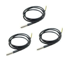 3PCS DS18B20 Waterproof Stainless Steel Temperature Sensor Digital Temperature Probe Sensor Cable Temperature Range (-55℃~ +125℃) 6 * 50mm 3 Meter / 9.8Ft