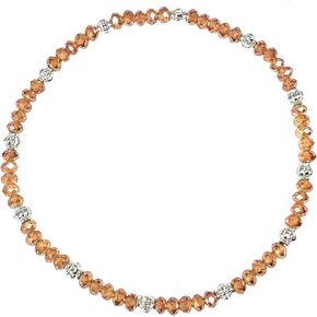 Stretch Bead Ankle Bracelet Anklet - Orange Iridescent (A151)