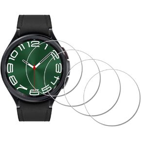 Screen Protector for SAMSUNG Galaxy Watch 6 Classic 47mm Watch6 Smartwatch [4 Pack] Tempered Glass Anti-Scratch Bubble-Free Easy Installation