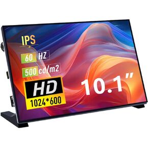 GeeekPi 10.1 Inch Capacitive Touchscreen for Raspberry Pi, 1024x600 IPS LCD Display with Dual-Speaker, HDMI Portable Monitor for Raspberry Pi 5/Pi 4B/3B+/3B/B+/Zero/400, Win11/10/8/7, Free-Driver