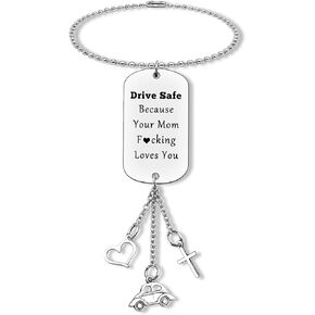 Drive Safe Car Interior Rearview Mirror Pendant Gifts for Daughter Son from Mom Dad I Love You Rear View Mirror Hanging Ornament Gift from Mom Parents Sister Aunt New Driver Gift 16th Birthday Gifts
