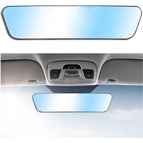 Car Bling Rear View Mirror, HD Glass Rear View Mirror with Crystal Diamond, Rhinestone Rearview Mirror, Universal Car Interior Decoration Accessories for Women and Teens (Bling White)