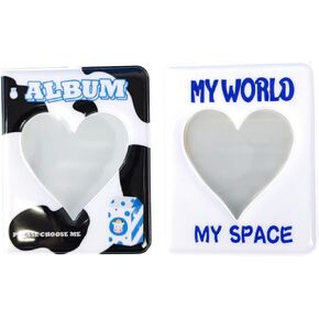 cute mini heart lovely Kpop Collect Book Album 2 Count Set - 36 pockets ea. - for photocard, polcos, k-pop binder 3 inch x 4 inch/milky, blue
