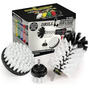Grill Cleaning Brush Drill Attachment Set - BBQ Brush Cleaning Attachments for Power Drill -Ultra Stiff Black Cleaning Drill Brush Set - Concrete Brush - Safe Grill Brush - Pellet Smoker Accessories