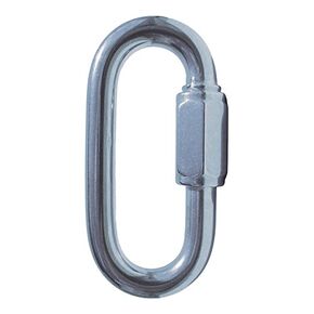 Zinc Plated Oval Quick Link 3/16" - Marine Grade, Chain Link Connectors, Threaded Screw Links (Pack of 50)