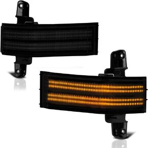VIPMOTOZ Dark Smoke SMD LED Side Marker Parking Lamp Assembly Pair For 2014-2019 Chevy Silverado GMC Sierra 1500 2500HD 3500HD Pickup Truck Towing Mirror, Driver & Passenger Side
