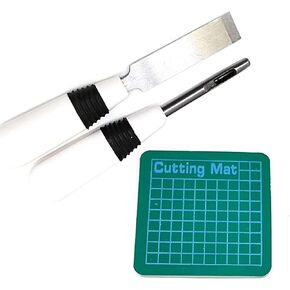 Bequilter Sewing Buttonhole Cutter Set 3 Pieces, Mat Cutter for Buttonhole and Eyehole (White&Black)
