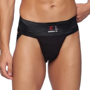 Men's Athletic Gym Stretchable Supporter Jockstraps with Cup Pocket, Ideal for Workout and Sports Quick Dry Moisture Wicking Underwear Black - X-Large
