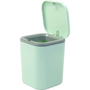Mini Plastic Waste Can, 2 L/0.5 Gallon Push-Button Trash Can, Pink