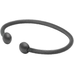 QRAY Gun Metal Deluxe Golf Athletic Bracelet Men Women C-Shaped Health Wellness Bracelet