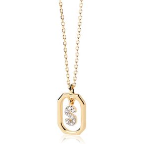 Initial Necklaces for Women, 14k Gold Plated Dainty Gold Letter Necklace Monogram Cute Letter Name Choker Necklaces Personalized Tiny Initial Pendant CZ Cubic Zirconia Necklace for Girls