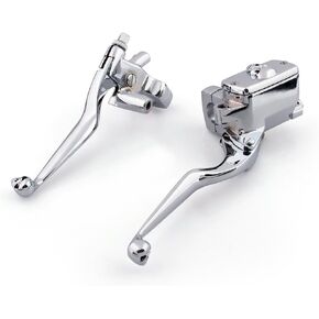 Areyourshop Chrome 1" Skull Reservoir Brake Clutch Levers for Kawasaki Vulcan 800 1500 1600 2000, for Magna 750 Shadow 600 VLX DLX /VT600, for Suzuki Volusia 800 M50 Boulevard