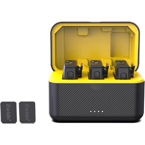 نظام ميكروفون لاسلكي محمول احترافي M1 Plus (الجيل الثاني)+C1M مع علبة شحن ومشبك مغناطيسي، ميكروفون رقمي مدمج لشخصين مع 3 مستويات لإلغاء الضوضاء، ستيريو للكاميرا in Kuwait