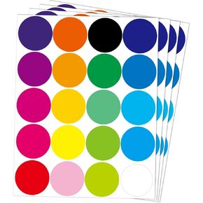 Colored Dot Stickers 500 Counts 2 Inch Round Color Coding Labels Circle Price Tag Stickers for Office Classroom Home