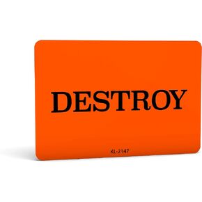 Destroy Labels - 500 3" X 2" Destroy Stickers - Inventory Control and Handling Adhesive 500 Permanent Adhesive Labels Per Roll Made in The USA and Fully Biodegradable (1)