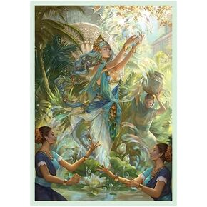 Fantasy North - Amyra - Child of The Rivers - 100 Smooth Matte TCG Card Sleeves - Fits Magic MTG Commander Pokemon and Other Card Games - Playing Card Sleeves