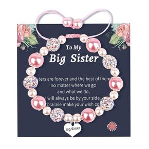 Kindergarten Graduation Gifts for Girls Granddaughter Bracelet from Grandma, Adjustable Pink & White Pearl Bracelet, Back to School, Birthday, Christmas Gifts for Kids Girls