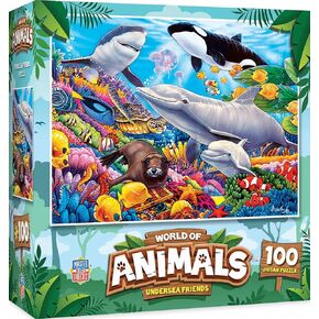 MasterPieces 100 Piece Family Jigsaw Puzzle for Kids - Reptile Friends - 14" x 19"