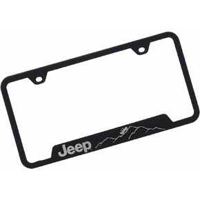 Au-Tomotive Gold, INC. Officially Licensed Laser Etched Rugged Black Cut-Out License Frame for Jeep
