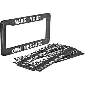 Bell Automotive 22-1-46452-9 Universal Make your Message Personalized License Plate Frame, Black