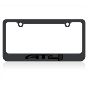 Eurosport Daytona- Compatible with -, GMC AT4 Black on Black License Plate Frame
