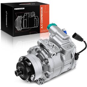 A-Premium A/C Compressor with Clutch Compatible with Audi Q7, A6, A6 Quattro, A8 Quattro, Allroad Quattro, R8, RS4, RS5, S4, S5, S6, S8 & Volkswagen Touareg