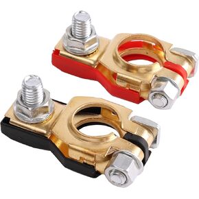1 Pair 12V 24V Automotive Car Battery Terminal Connector Top Post Battery Terminal Wire Cable Clamp Clips Terminal Connectors Quick Release Car Accessories in Kuwait