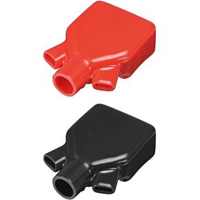 uxcell Electrical Battery Terminal Insulating Rubber Protector Covers for 16mm Cable Red Black 1 Pair