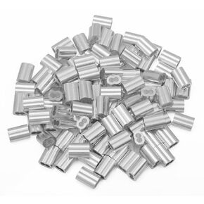 5/16" Aluminum Crimping Loop Sleeve 20PCS, Cable Ferrule Wire Rope Sleeves Loops Sleeve