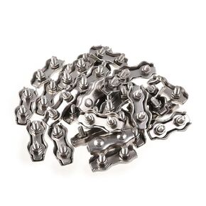 MroMax 12PCS M3 Duplex 2-Post Cable Clamp, 316 Stainless Steel Wire Rope Clip Cable Clamp Fit for 3/32 Inches Diameter Wire Rope, Strong Mini Camps Solid Wire Lock for Antennas, Lighting