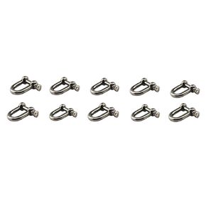 304 Stainless Steel D-Ring Shaped M5 Shackle Heavy Duty Load Lifting clamp for Chain Marine Buckle Pack of 10