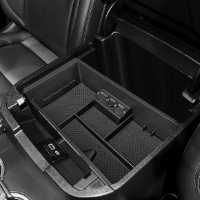 SPELAB for Yukon or Chevy Center Console Organizer Tray Armrest Secondary Storage Box, for 2014-2018 GMC Sierra and (2015-2020) Tahoe, Silverado, and Suburban, Armrest Storage Box Accessories