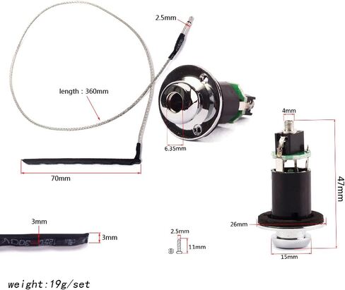 Alnicov Rod Piezo & Endpin Jack Harness for Acoustic Guitar Parts-No Soldering Required in Saudi Arabia