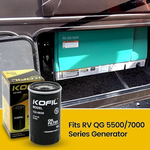 122-0836 Oil Filter, Fits RV QG 5500/7000 Series Generator, Spin-on, Replaces B7238, 84398, PH2875, LF16165, PH10027, LF644, 7398, 57398 (1pc) in Saudi Arabia