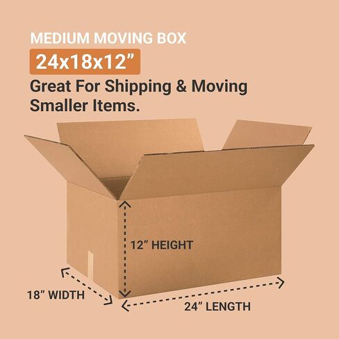 AVIDITI Shipping صناديق حائط مزدوجة كبيرة، 24 بوصة طول × 18 بوصة عرض × 12 بوصة ارتفاع 10 عبوات | صندوق من الورق المقوى المموج المزدوج للتعبئة والنقل والتخزين 24 × 18 × 12 241812 in Saudi Arabia