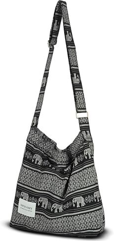 Your Cozy Women's Retro Large Size Cotton Shoulder Bag Hobo Crossbody Handbag Casual Tote For Shopping and Travel in Kuwait