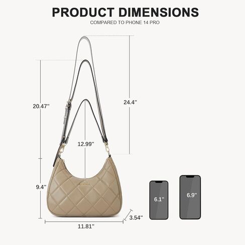 BOSTANTEN Crescent Hobo Bags for Women Quilted Crossbody Shoulder Purses with Long and Short Straps in Saudi Arabia