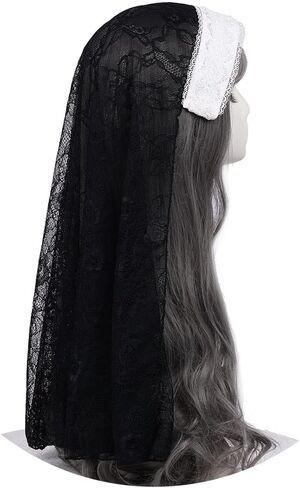 BPURB Nun Costume Cosplay Headpiece Accessories Nun Hat for Halloween Carnival Party Role Play in Saudi Arabia