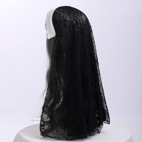 BPURB Nun Costume Cosplay Headpiece Accessories Nun Hat for Halloween Carnival Party Role Play in Saudi Arabia
