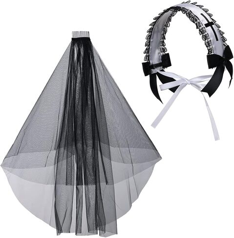 BPURB Nun Costume Cosplay Headpiece Accessories Nun Hat for Halloween Carnival Party Role Play in Saudi Arabia