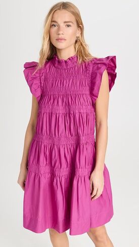 Sea Women's Steph Cotton Flutter Sleeve Tunic Dress in Saudi Arabia
