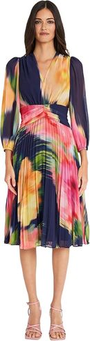 Maggy London Long Sleeve Chiffon Empire Waist Semi Formal Wedding Guest Dresses for Women in Saudi Arabia