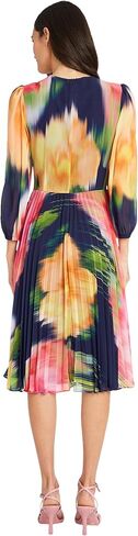 Maggy London Long Sleeve Chiffon Empire Waist Semi Formal Wedding Guest Dresses for Women in Saudi Arabia