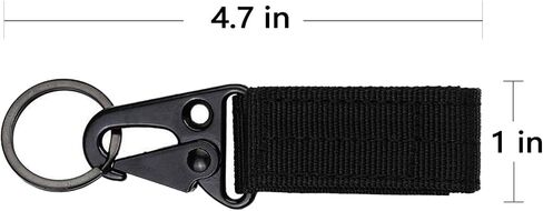 Tactical Key Ring Chain Triangle Carabiners Molle Hooks Keyring Holder Buckle Hanging Hook Holder Gear Lightweight for Camping Hiking Molle Nylon Webbing Hooks (04black-4 pcs) in Saudi Arabia