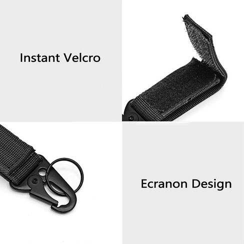 Tactical Key Ring Chain Triangle Carabiners Molle Hooks Keyring Holder Buckle Hanging Hook Holder Gear Lightweight for Camping Hiking Molle Nylon Webbing Hooks (04black-4 pcs) in Saudi Arabia