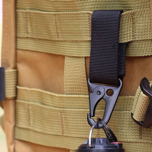 Tactical Key Ring Chain Triangle Carabiners Molle Hooks Keyring Holder Buckle Hanging Hook Holder Gear Lightweight for Camping Hiking Molle Nylon Webbing Hooks (04black-4 pcs) in Saudi Arabia