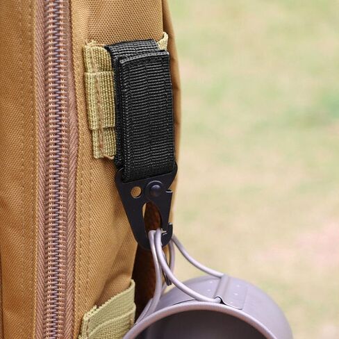Tactical Key Ring Chain Triangle Carabiners Molle Hooks Keyring Holder Buckle Hanging Hook Holder Gear Lightweight for Camping Hiking Molle Nylon Webbing Hooks (04black-4 pcs) in Saudi Arabia