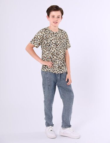 COSLAND Boys' Animal Print T-Shirt Kids Novelty Tee, Small-Large in Kuwait