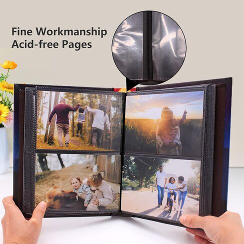 ألبوم صور يحمل 4 × 6 صور، 200 صورة بجيوب عمودية، 50 صفحة كتاب صور جلدي، صور سعة للعطلات العائلية والذكرى السنوية وأعياد الميلاد وحفلات الزفاف (خزانة الكتب) in Kuwait