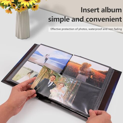 ألبوم صور يحمل 4 × 6 صور، 200 صورة بجيوب عمودية، 50 صفحة كتاب صور جلدي، صور سعة للعطلات العائلية والذكرى السنوية وأعياد الميلاد وحفلات الزفاف (خزانة الكتب) in Kuwait
